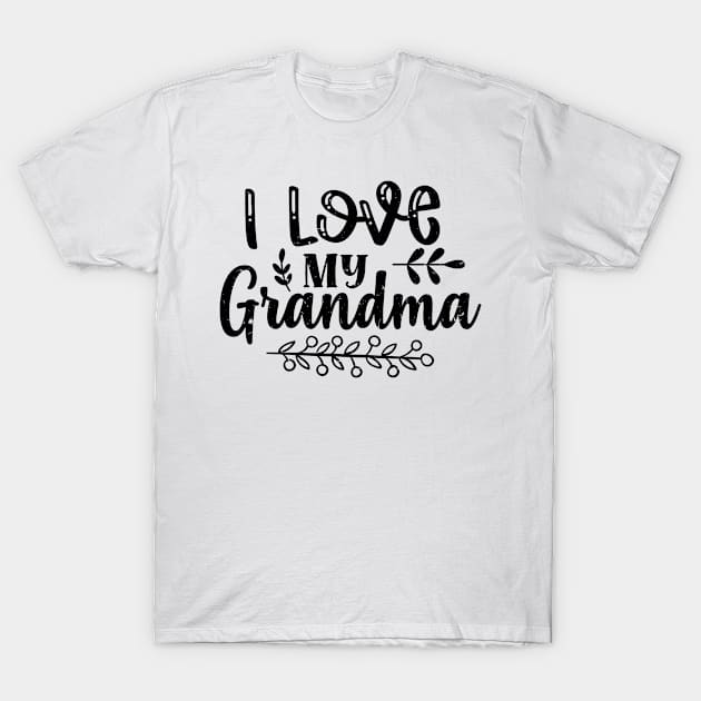 I Love My Grandma Grandmother Heart T-Shirt by HeroGifts